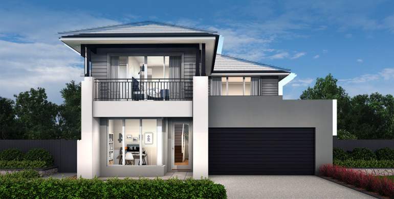 Enigma Double Storey House Design-Coastal Hamptons Facade