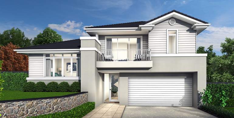 Trilogy Double Storey House Design-Hamptons Facade