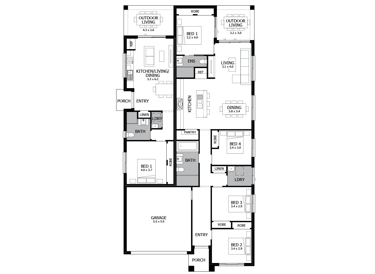 Sussex 23-Dual Living House Plan