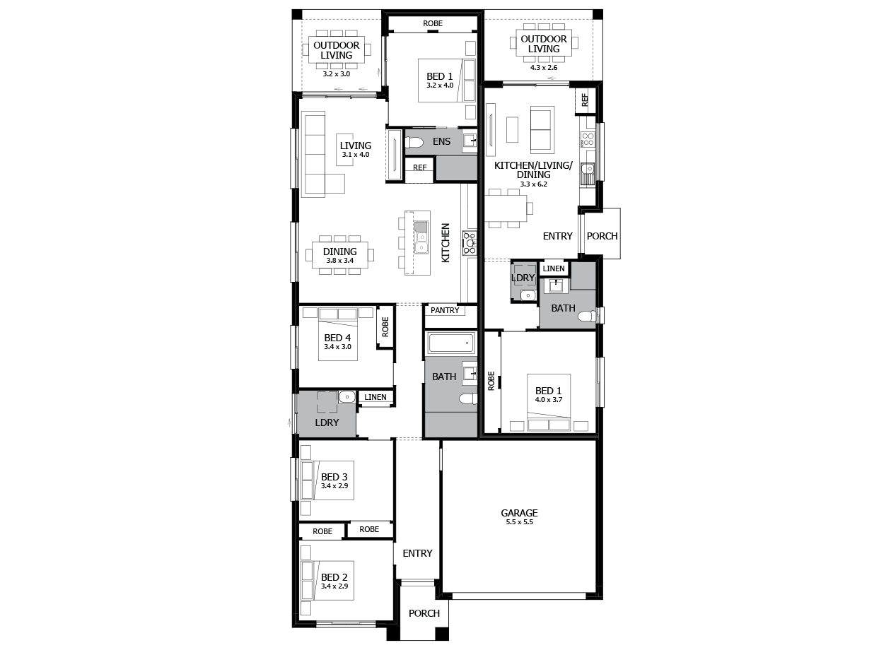 Sussex 23-Dual Living House Plan