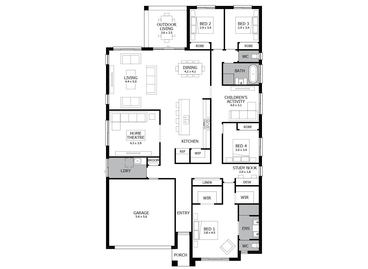 Symphony 29-Single Storey house design-4 Bedroom-LHS Symphony 29-Single Storey house design-4 Bedroom-LHS