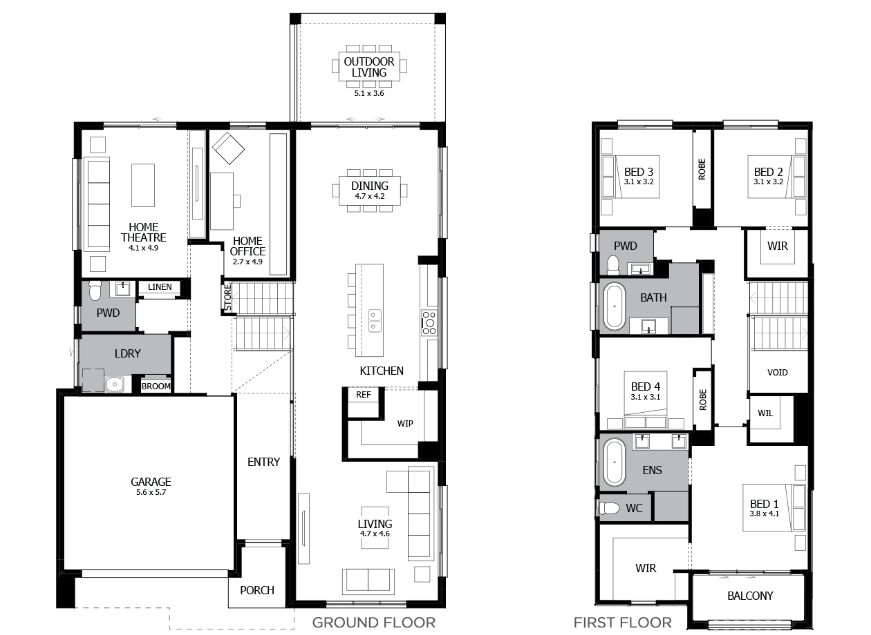 Trilogy 35-Tri-Level House Design-4 Bedroom